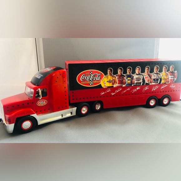 Coco Cola/NASCAR Toy Semi Truck lights up w/ Car - Picture 2 of 11